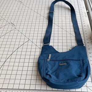 Baggallini Blue Nylon Crossbody Bag | Lightweight Travel Purse | Zip Pockets
